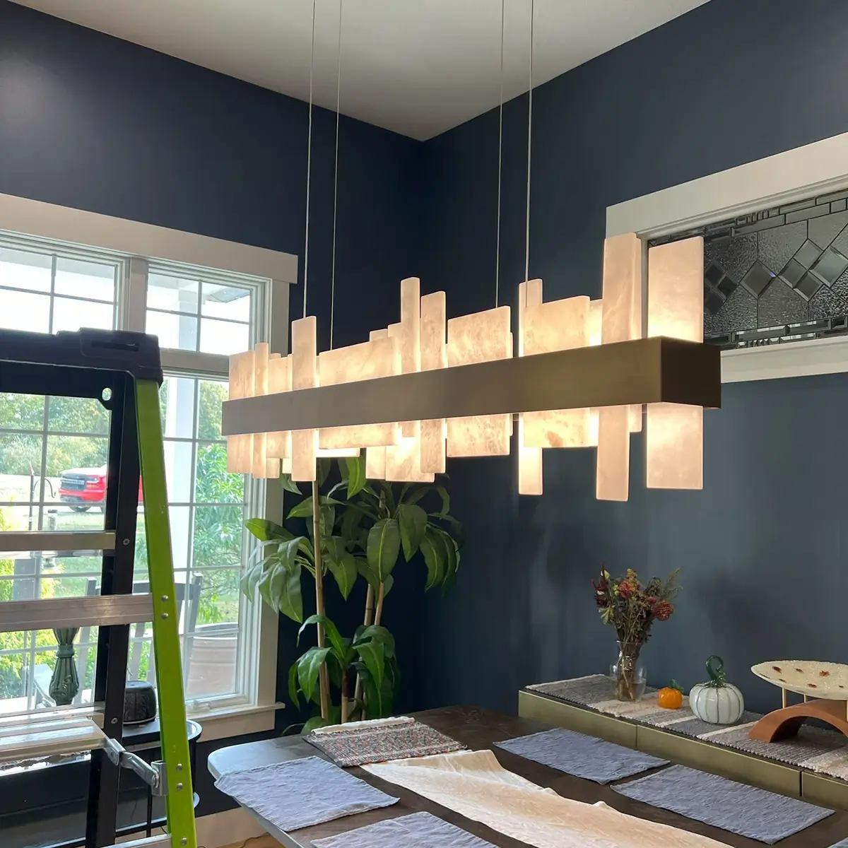 Bloomington Lighting Installation - Spanish Alabaster Chandelier